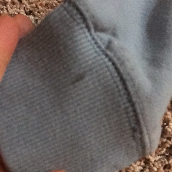 blue sweatshirt that says “keep calm and mask on” on it - Picture 5 of 6